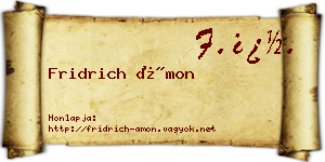 Fridrich Ámon névjegykártya